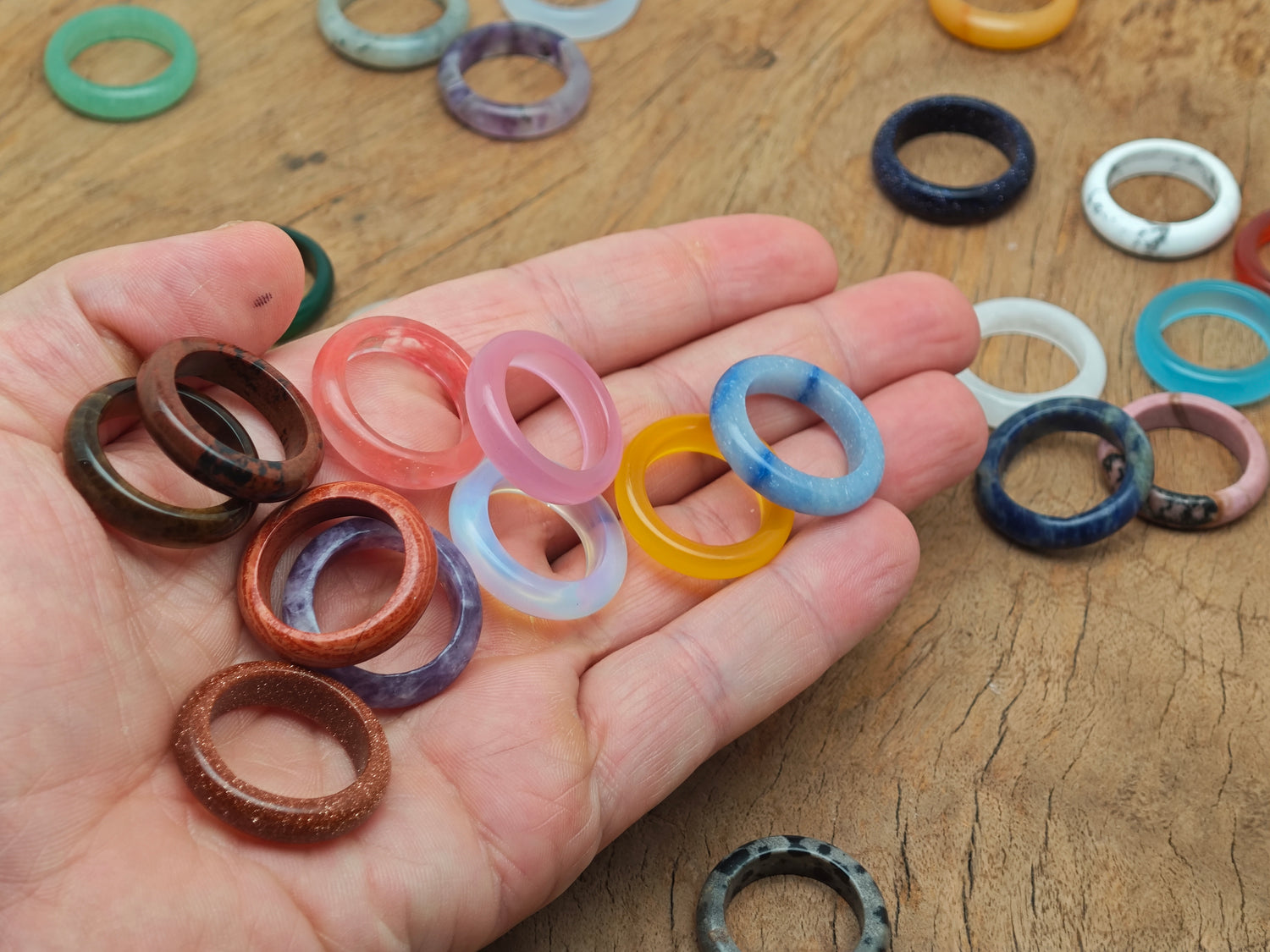 Crystal Ring – Genuine Gemstone Rings - Jewelry Making Supplies - MIX