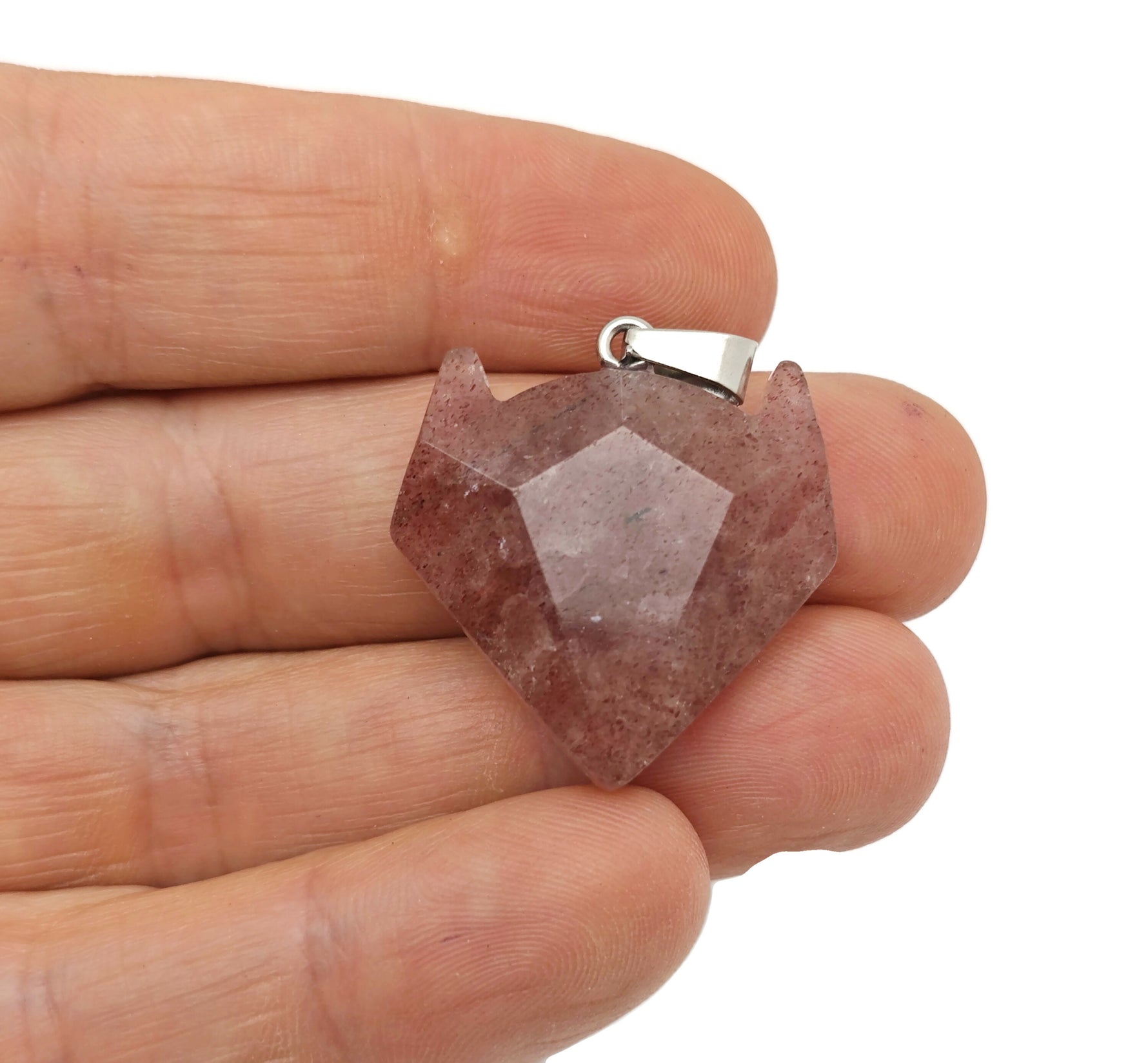 Crystal wolf head gemstone pendant from GemstoneGO featuring detailed wolf design in sparkling crystal jewelry.