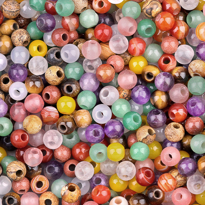 Natural Gemstone Donut Beads  -  Crystal Pi Stone Beads - Chakra Healing Stones - New!
