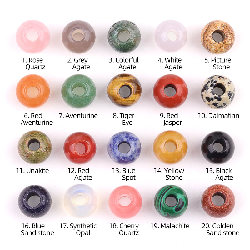 Natural Gemstone Donut Beads  -  Crystal Holed Beads - Reiki Healing Stones - New!