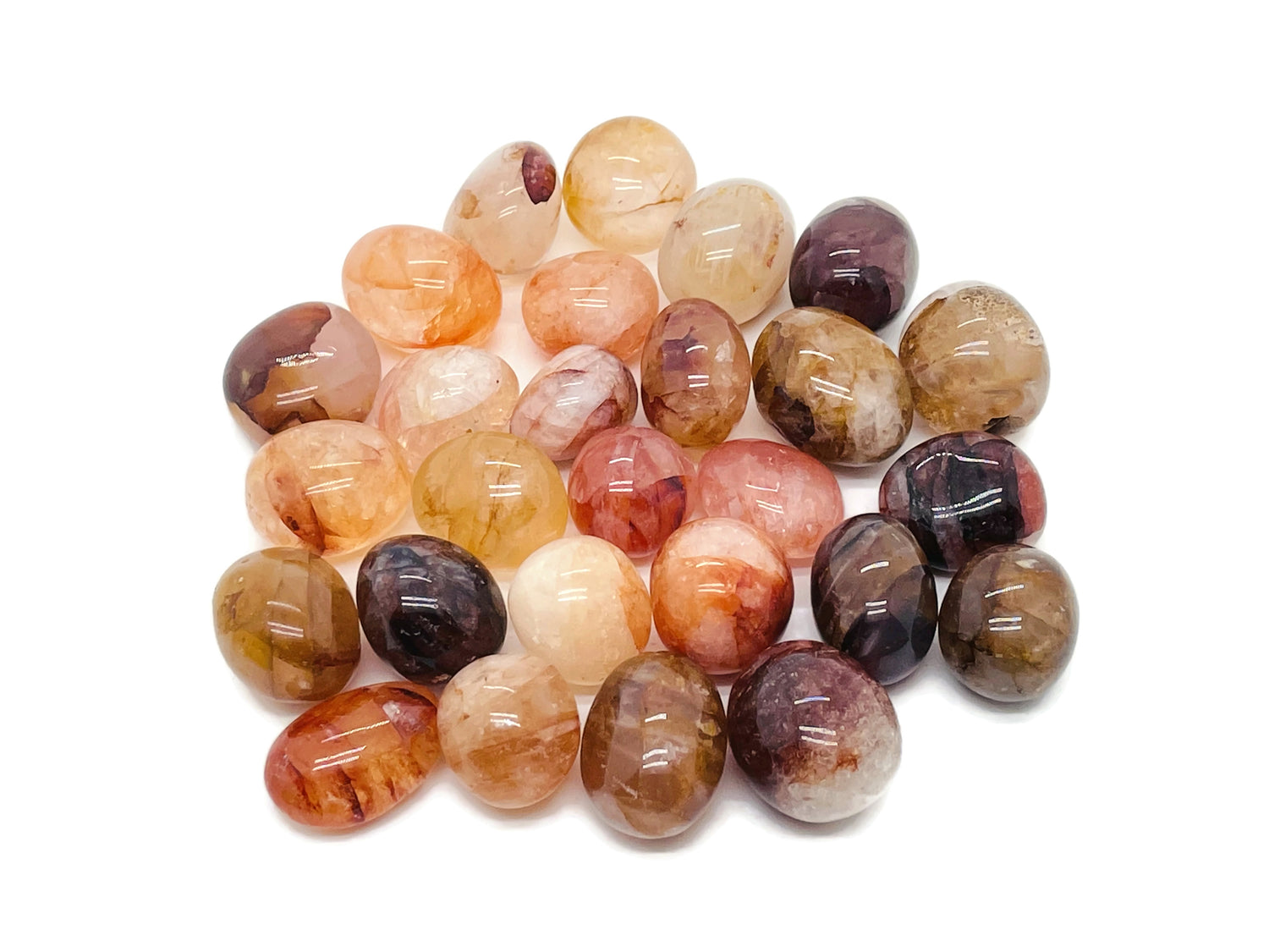 Fire Quartz Tumbled Stone - Red Hematoid Quartz Stone - TU1001