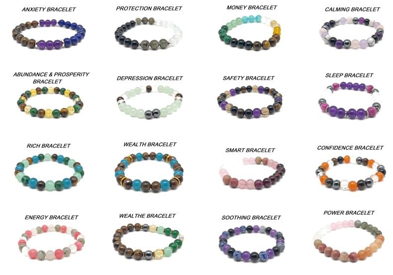 Intention Bracelet Crystal - Choose Your Bracelet - Handmade Men&Women Stretchy Bracelet - MIX