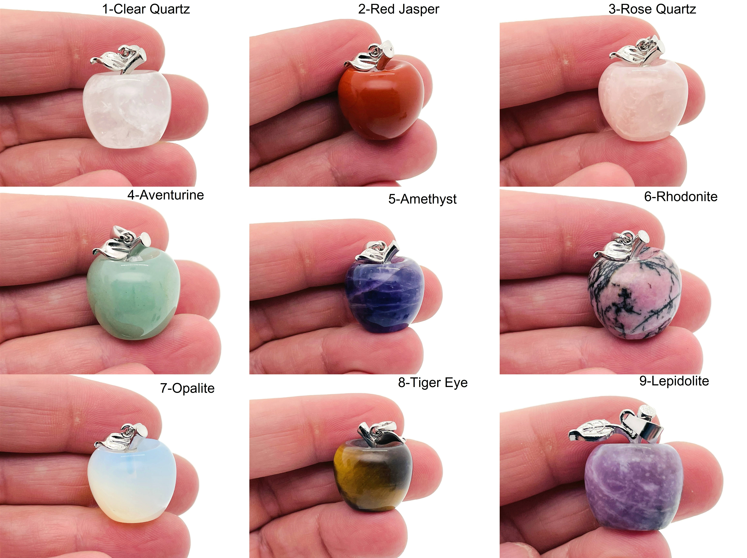 Crystal Apple Crystal Pendant - Healing - Gemstone Gifts - MIX