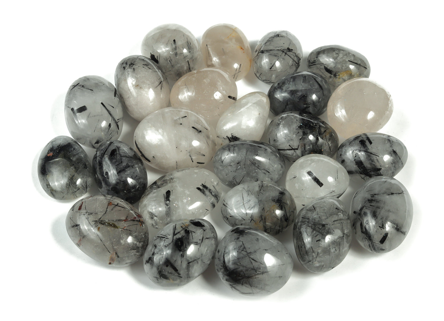 Tourmalinated Quartz Tumbled Stone - TU1041