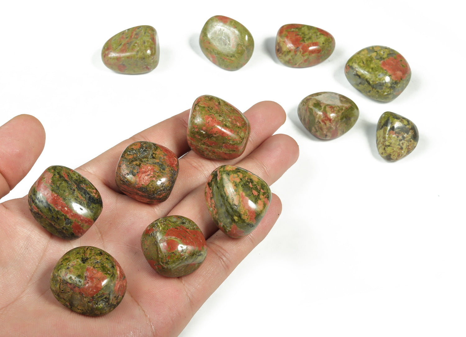 Pierre roulée d'unakite - TU1084