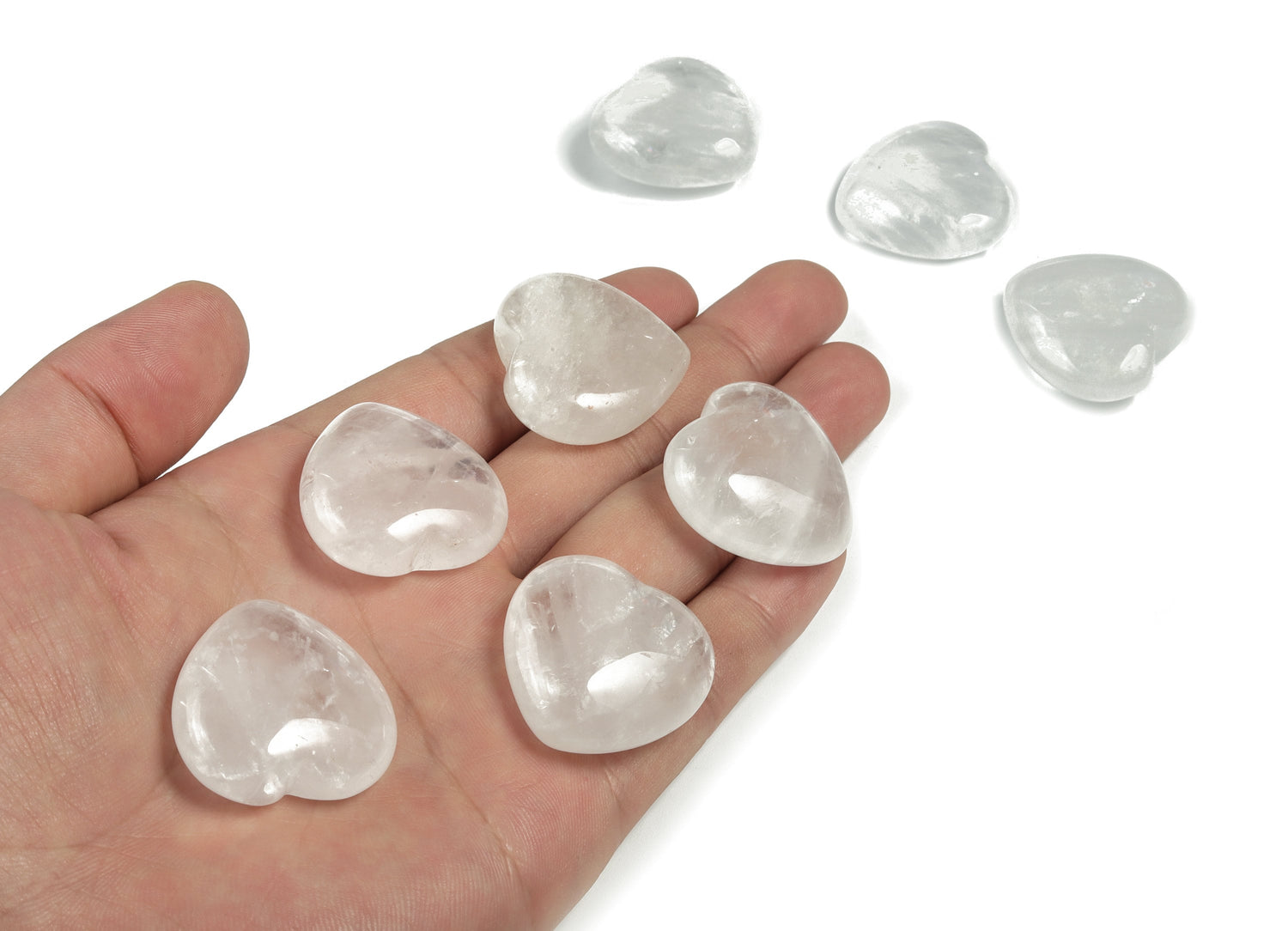 Pierre précieuse en forme de cœur de quartz clair - Cristal de quartz clair - Lithothérapie - Cristaux de méditation en quartz - Cadeau en cristal - 3 cm - HE1158