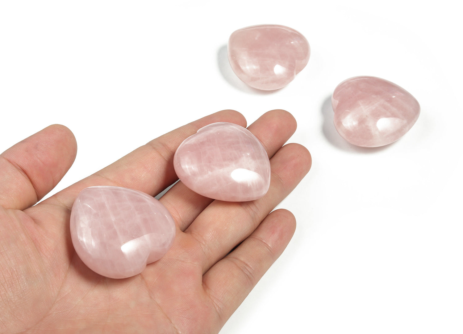 Pierre précieuse en quartz rose en forme de cœur ?€? Pierre rose en forme de cœur ?€? Quartz rose ?€? Pierre précieuse non sertie ?€? Pierre précieuse naturelle rose - Pierre en forme de cœur ?€? 4 cm - HE1223