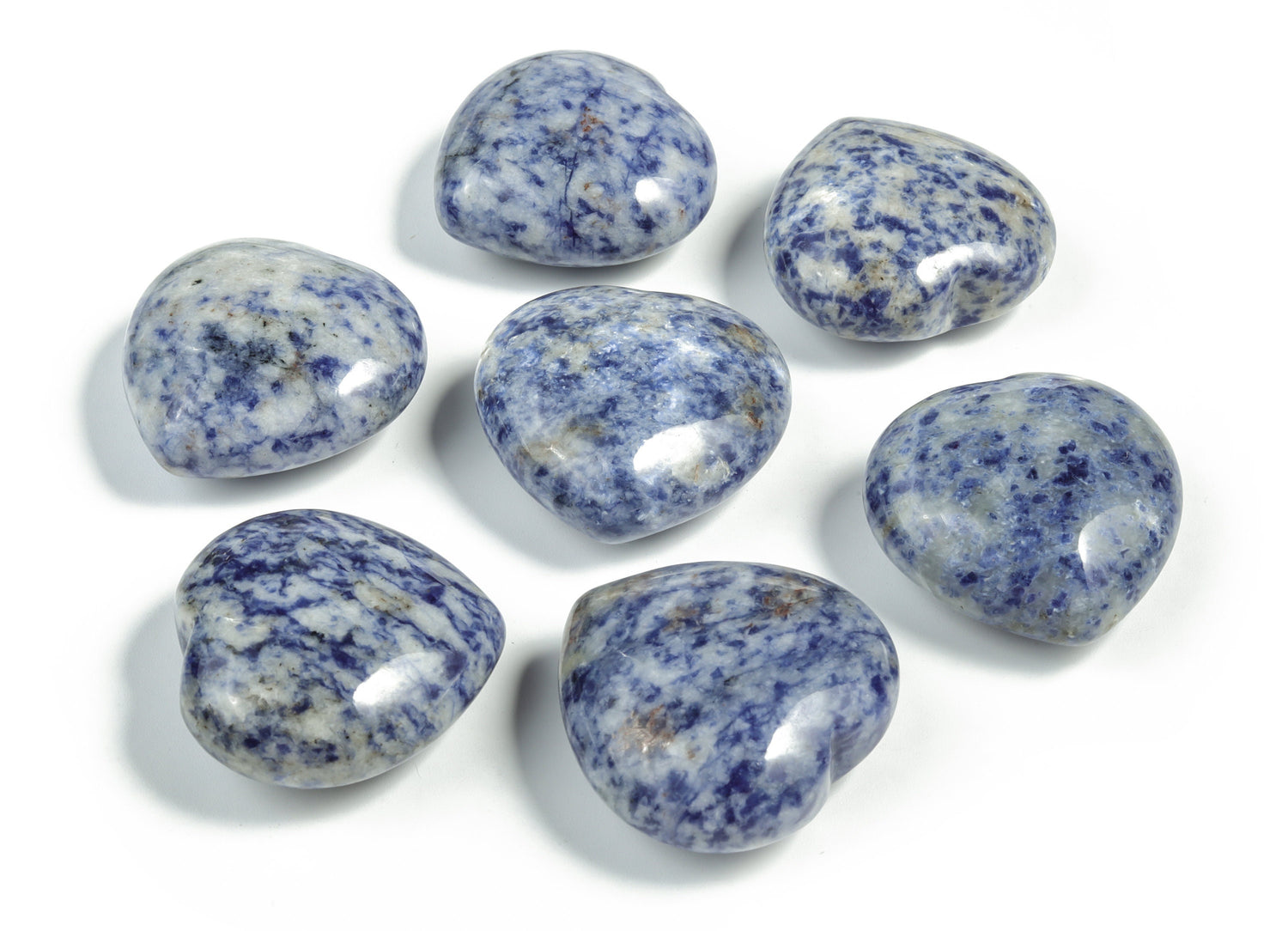 Blue Spot Jasper Heart Gemstone - 40mm - HE1228