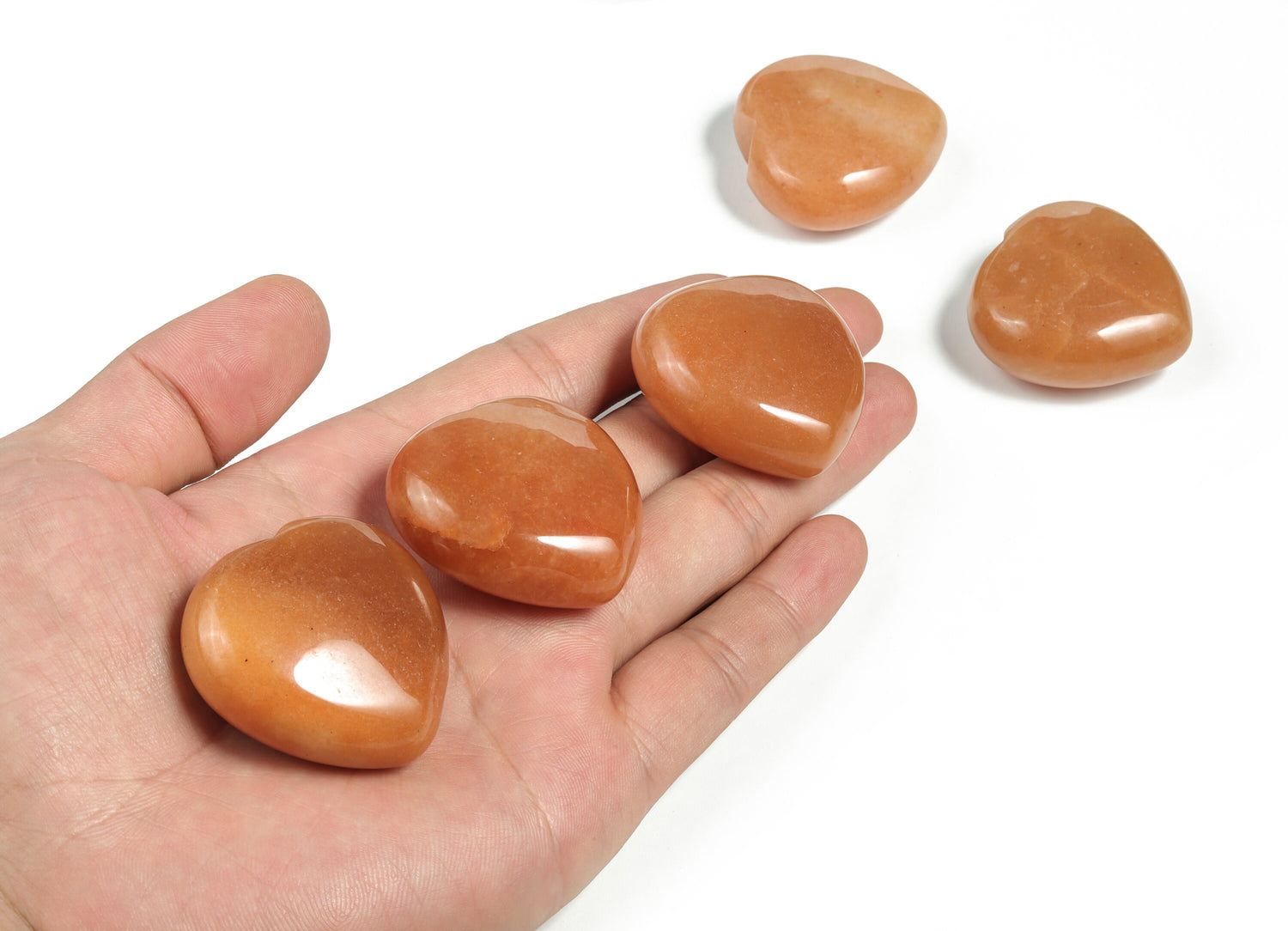 Orange Aventurine Heart Gemstone - 40mm - HE1229