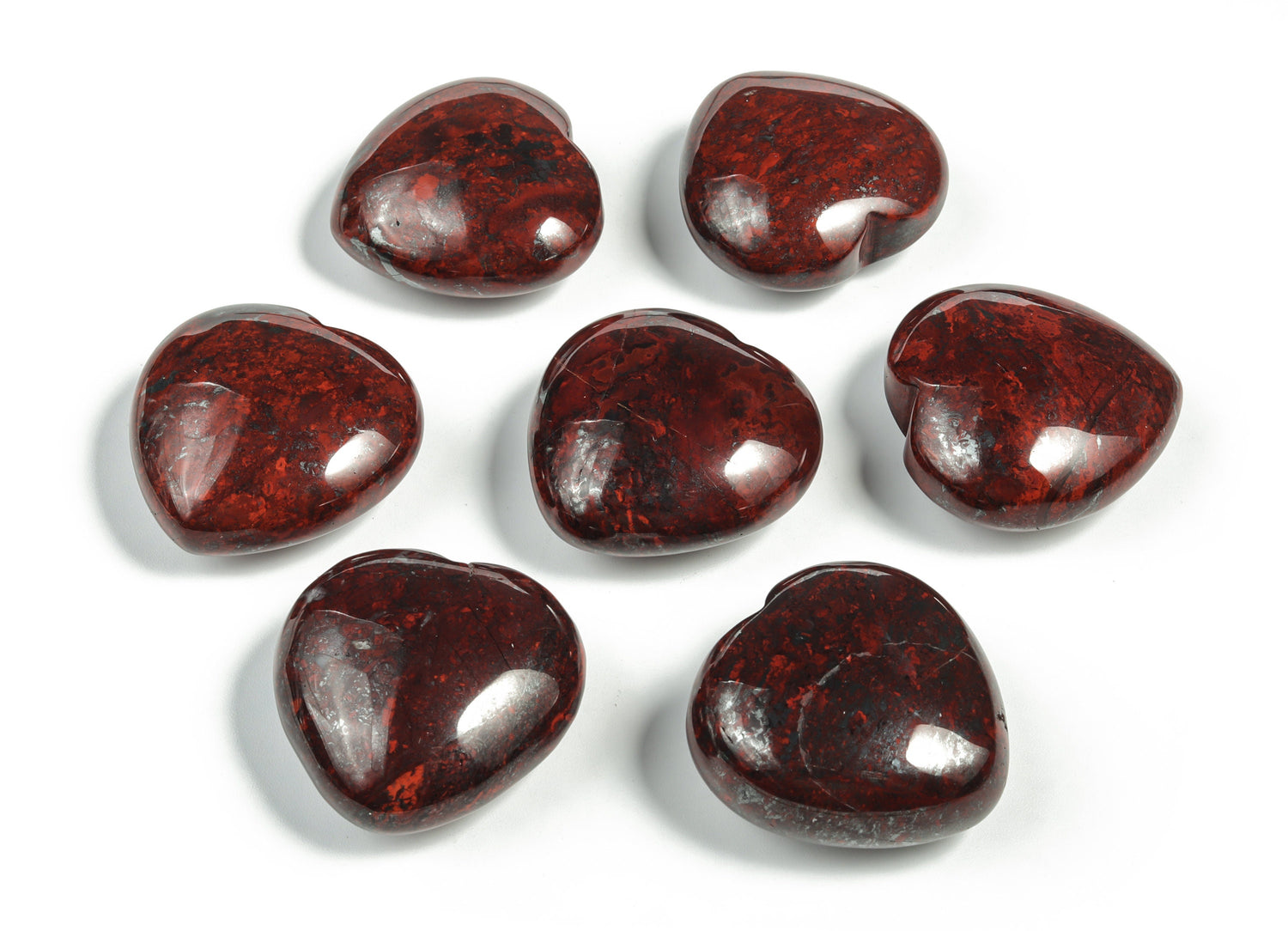 Chicken Bloodstone Jasper Heart Gemstone - 4cm - HE1230