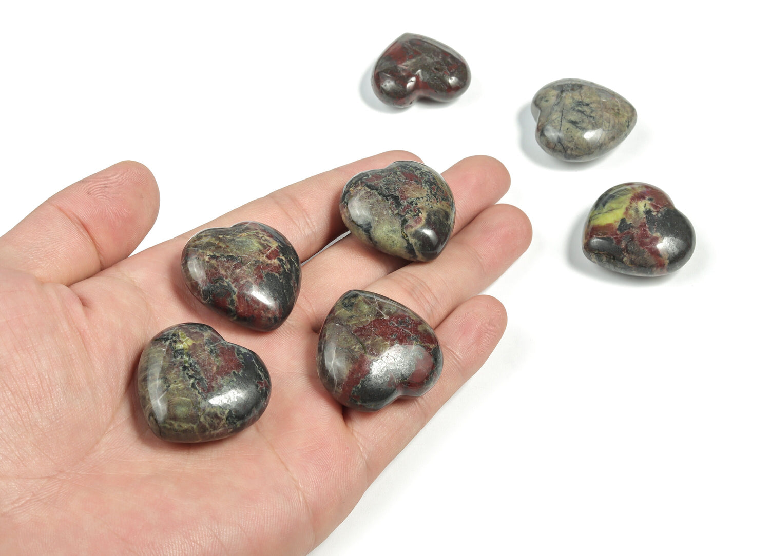 Dragon Blood Jasper Heart Gemstone - 30mm - HE1166