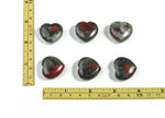 African Bloodstone heart-shaped gemstone, 25mm, showing deep green and red mineral patterns, from GemstoneGO.