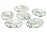 Howlite worry stone from GemstoneGO, soothing crystal, 4.5x3.5cm, smooth white stone ideal for stress relief and meditation.