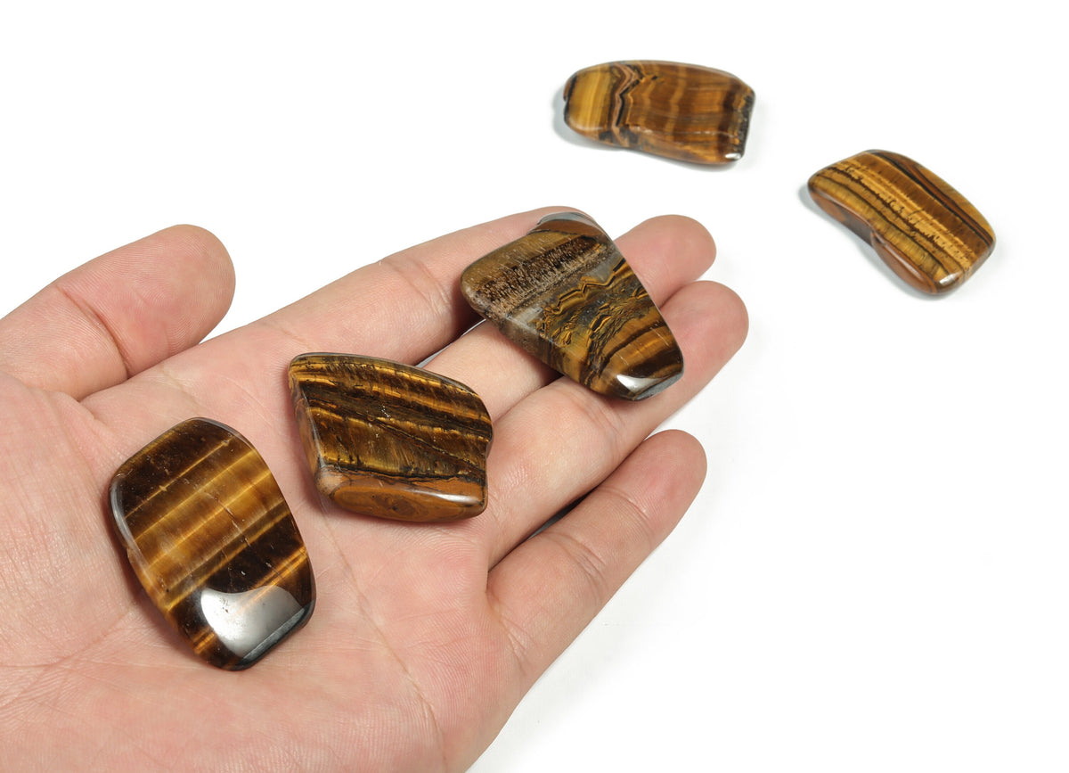 Tiger Eye flat gemstone slab from GemstoneGO, displaying rich golden-brown hues and smooth polished surface.