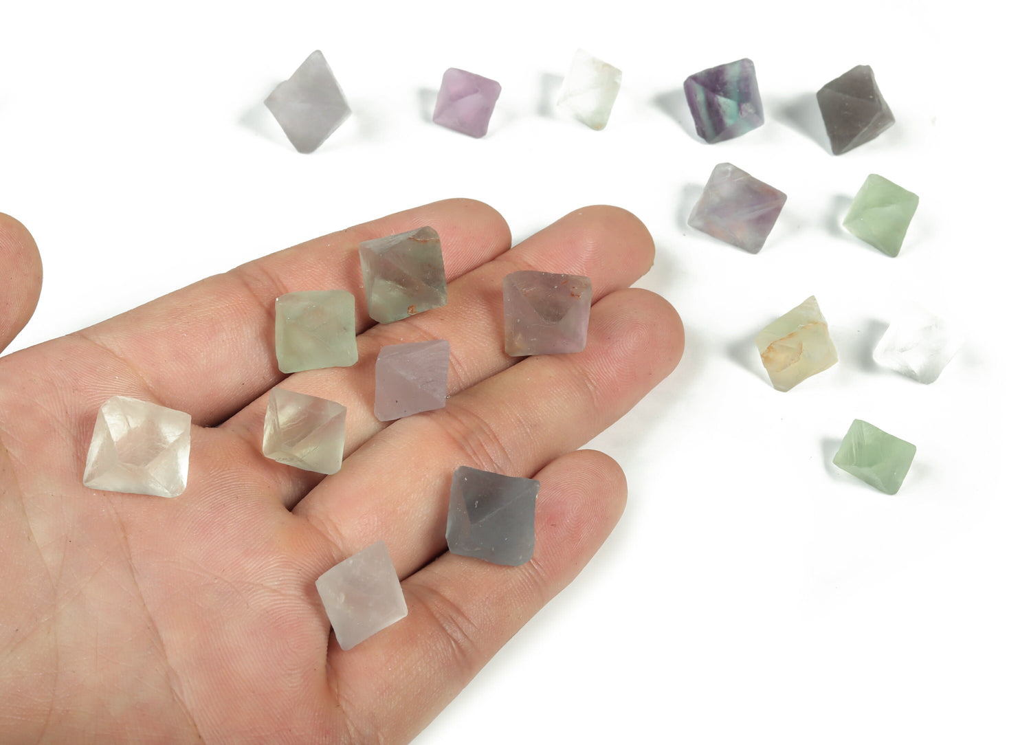 Rainbow Fluorite Octahedron - Tumbled Stone - TU1008