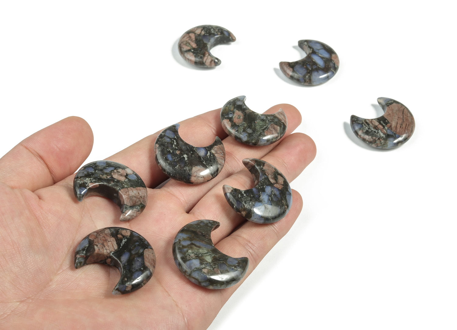 Que Sera Gemstone Moon - Blue Liberite - 30mm - MO1027