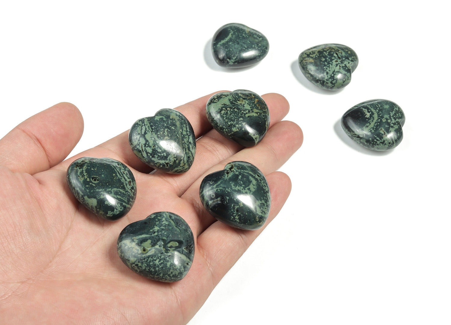 Kambaba Jasper Heart Gemstone - 30mm - HE1157