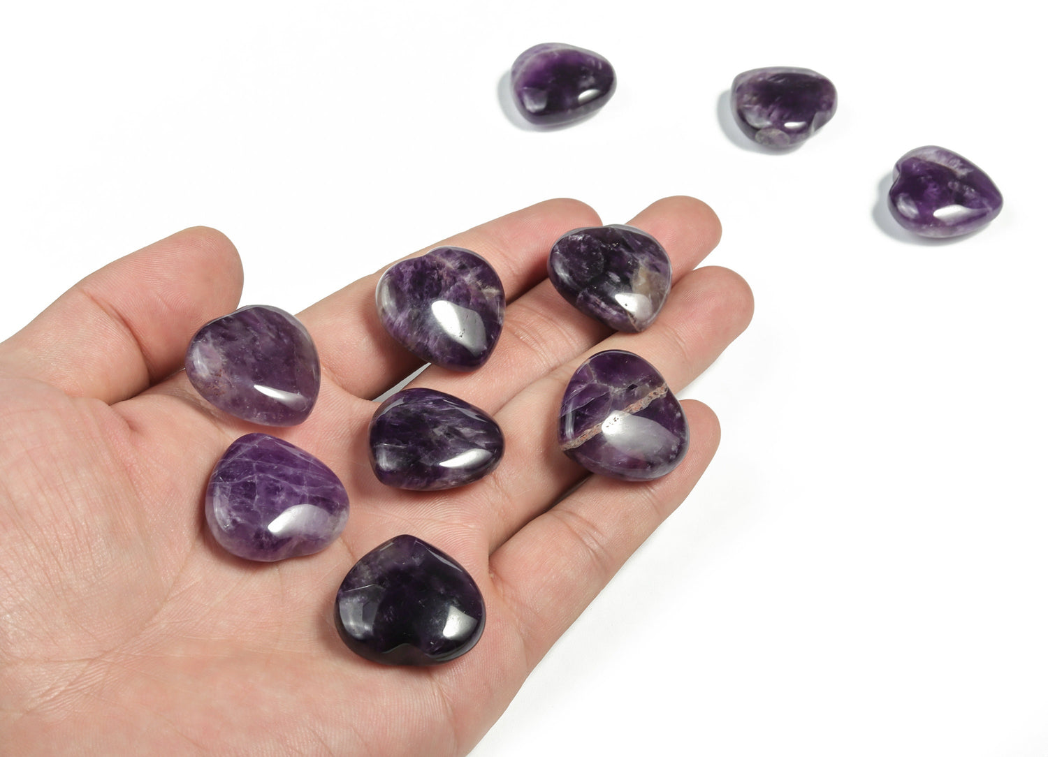Amethyst Heart Gemstone -25mm - HE1106