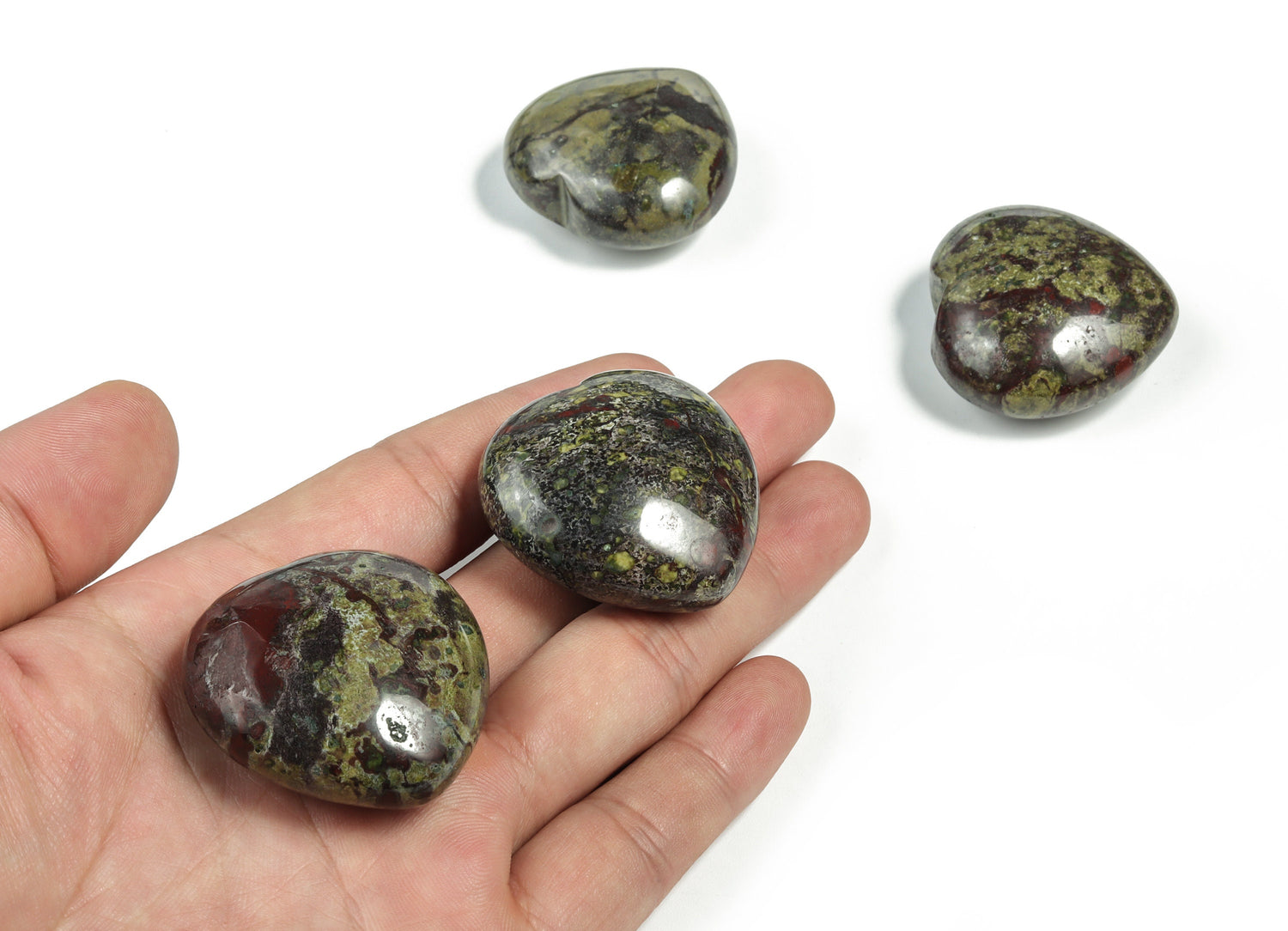 Dragon Blood Jasper Heart Gemstone - 40mm - HE1224