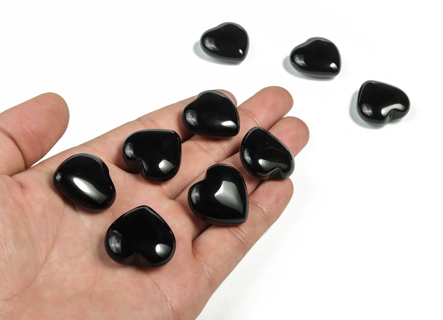 Obsidian Heart Gemstone - 25mm -HE1112