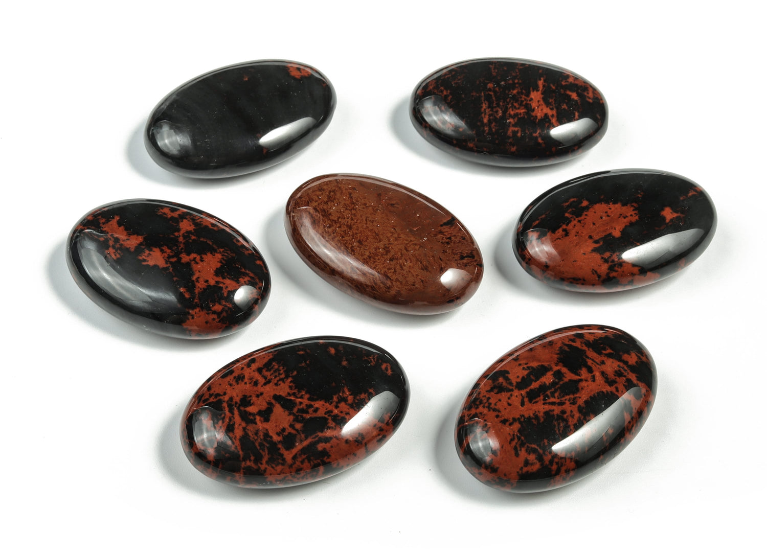Mahogany Obsidian Palm Gemstone - Spa Stone - 45x35mm - PA1008