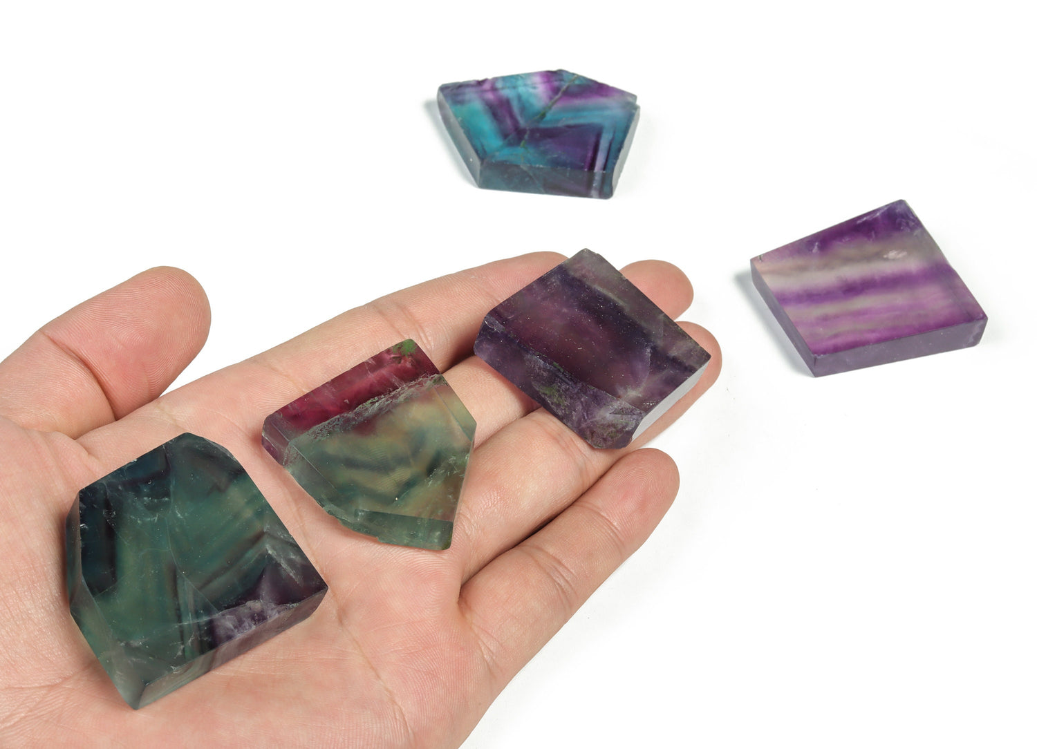 Fluorite Flat Gemstone - Slab Crystal - FL1002