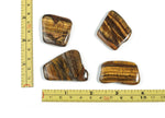 Tiger Eye flat gemstone slab from GemstoneGO, featuring polished, natural crystal with rich golden-brown banding and smooth surface.