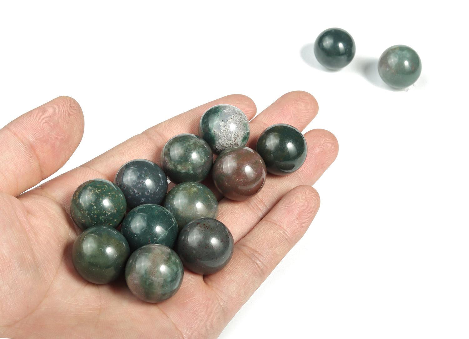 Moss Agate Sphere Gemstone - Crystal Ball - 20mm - SP1008