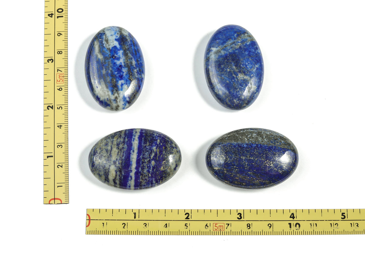 Lapis Lazuli gemstone spa stone in 45x35mm size with deep blue color and natural veining, perfect for relaxation and massage.