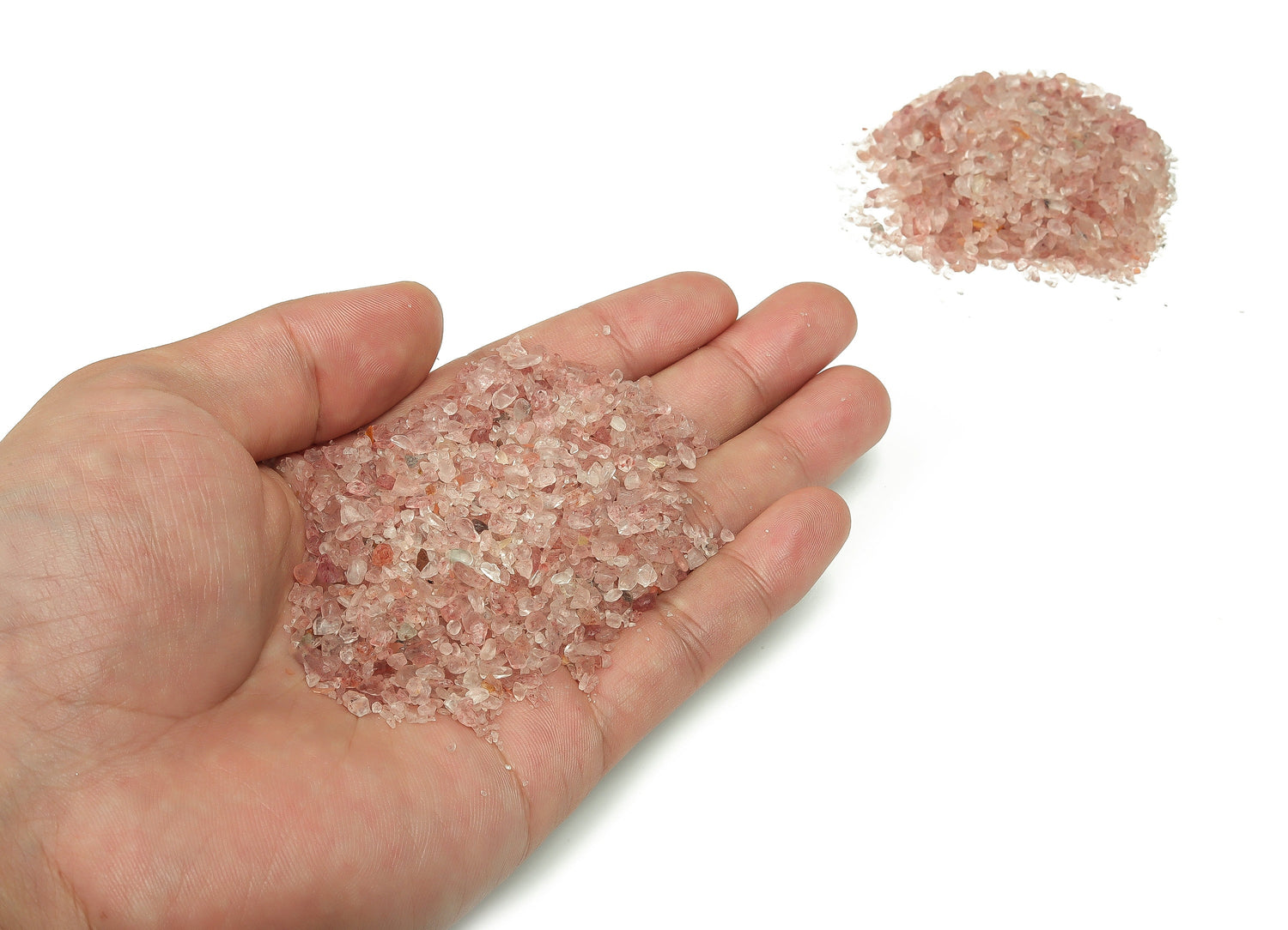 Strawberry Quartz Crystal Chips - Semi Tumbled Stone - Bulk 2-6mm - CP1005