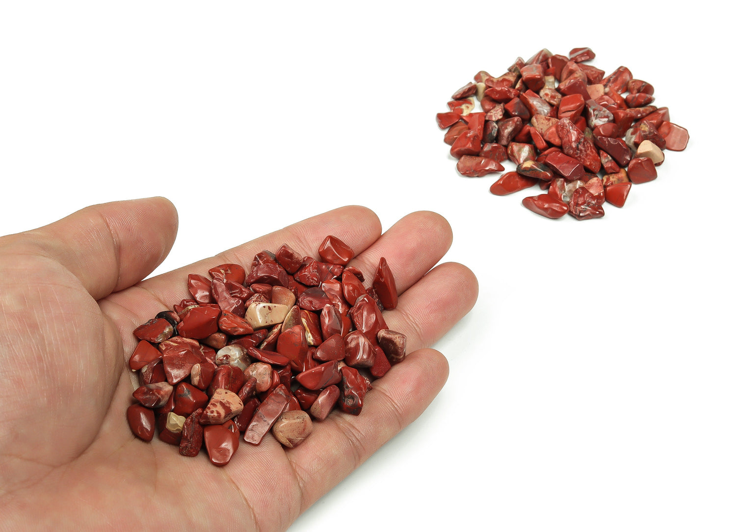 Red Jasper Crystal Chips - Semi Tumbled Stone - Bulk - 7-12mm - CP1024