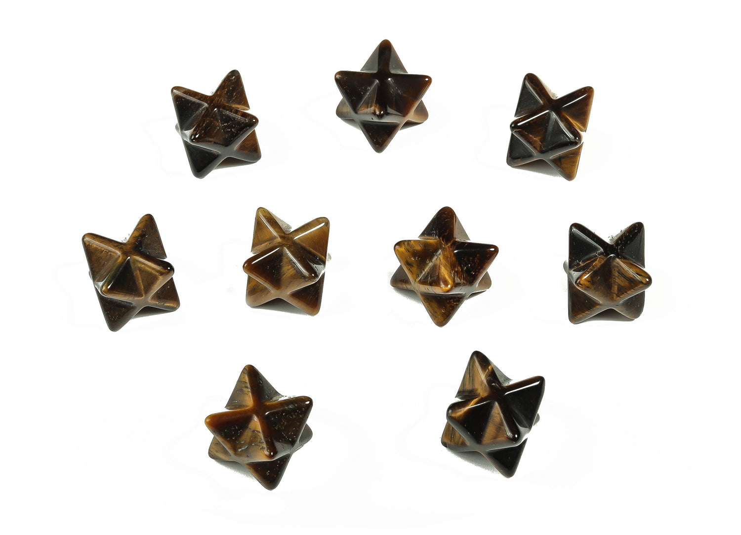 Tiger Eye Merkaba Star Crystal - Reiki Healing - 13mm - ME1006