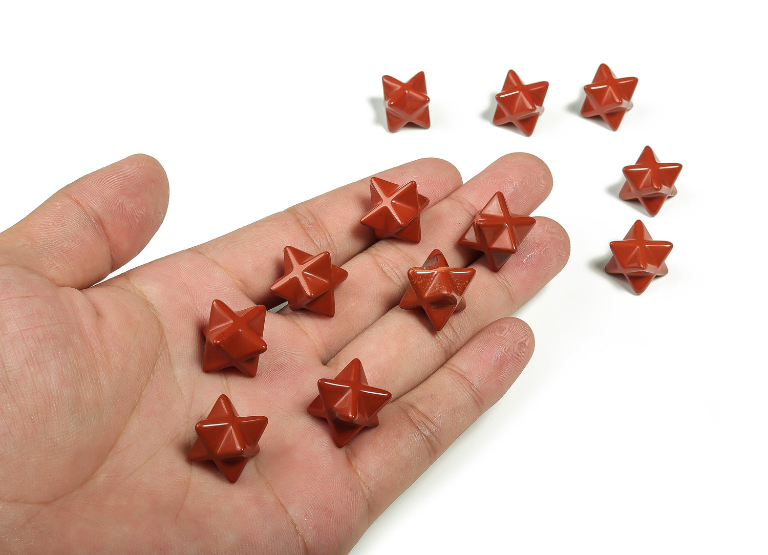 Red Jasper Merkaba Star Crystal - Reiki Healing - 13mm - ME1009
