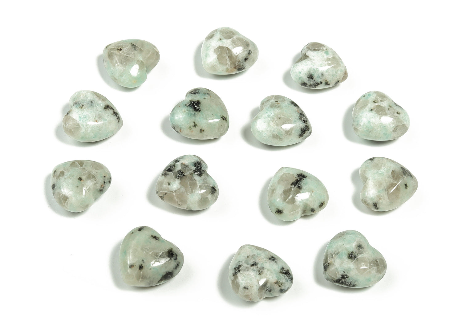 Kiwi Jasper Heart Gemstone - 15x15x9mm - HE1008