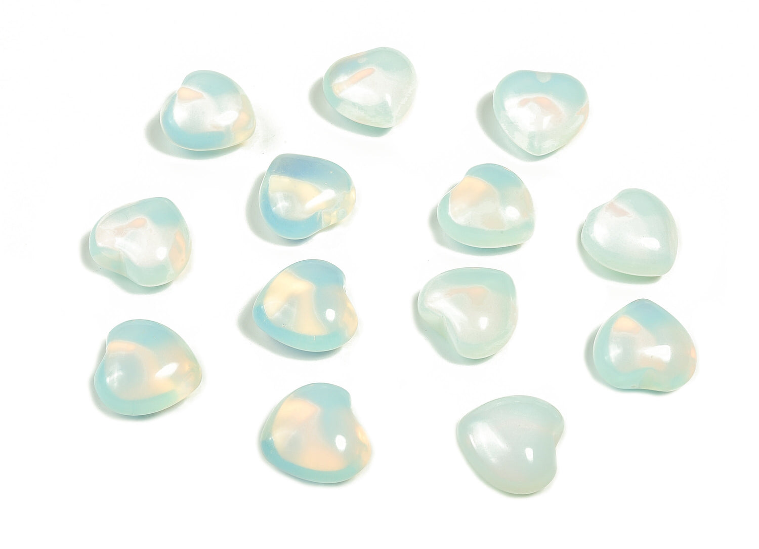 Opalite Heart Gemstone - Puffy Heart Shaped - 15x15x9mm - HE1009
