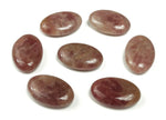 Strawberry Quartz Palm Gemstone spa stone, 45x35mm, smooth polished gemstone for relaxation and meditation.