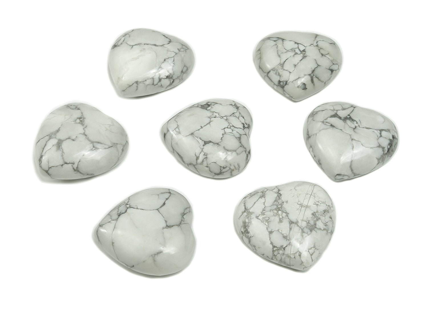 Howlite Heart Gemstone - 40mm - HE1235