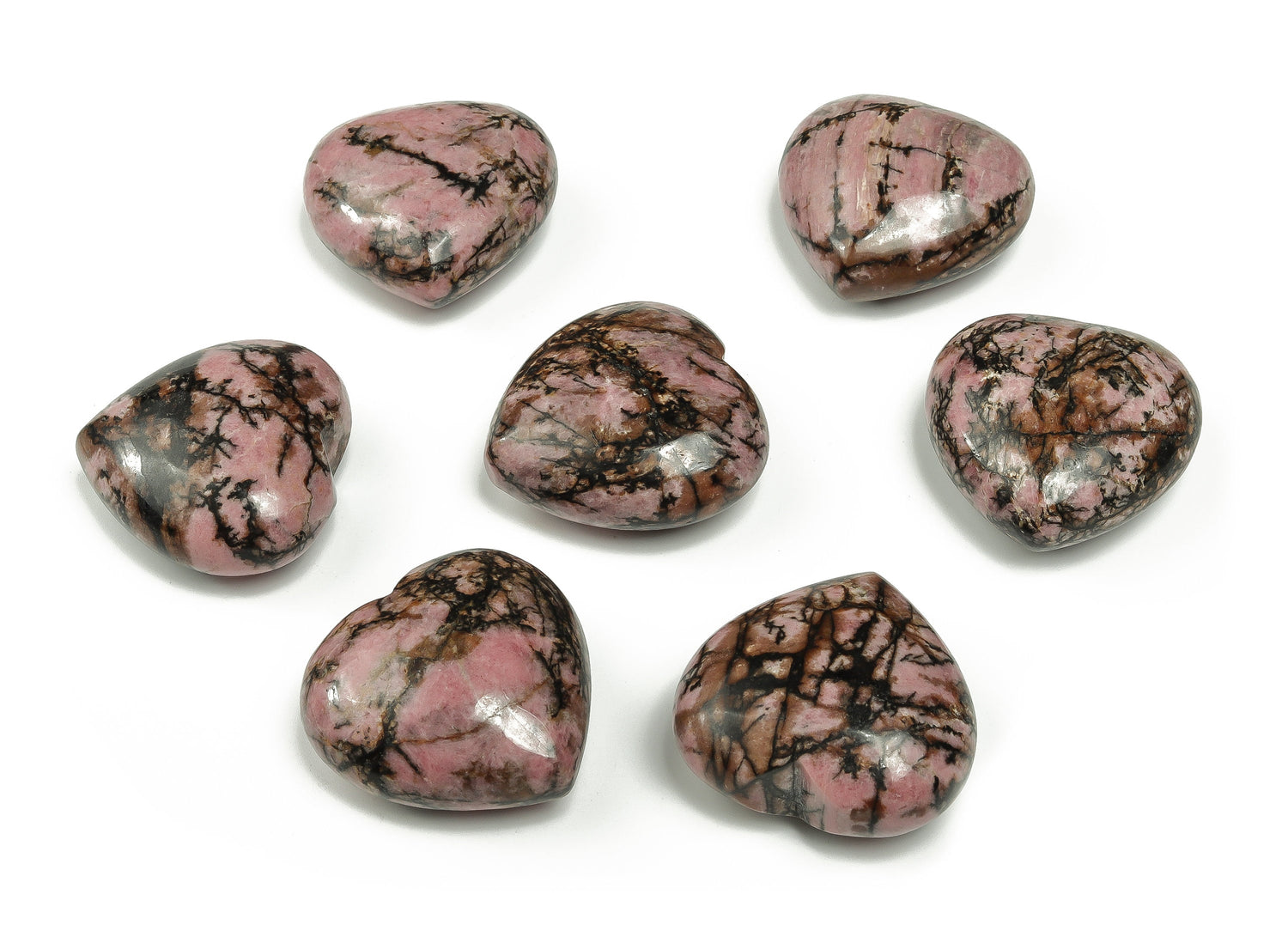 Rhodonite Heart Gemstone - 40mm - HE1240