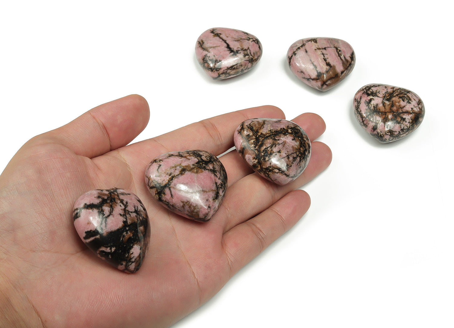 Rhodonite Heart Gemstone - 40mm - HE1240