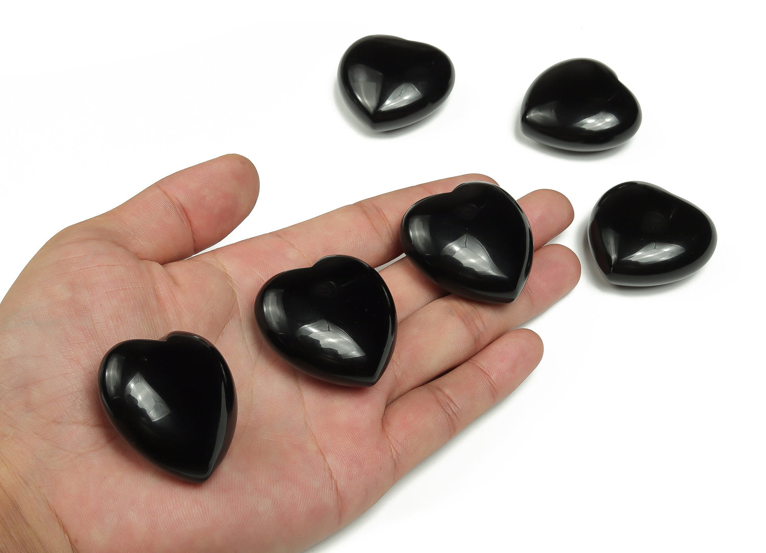 Obsidian Heart Gemstone - 40mm - HE1241