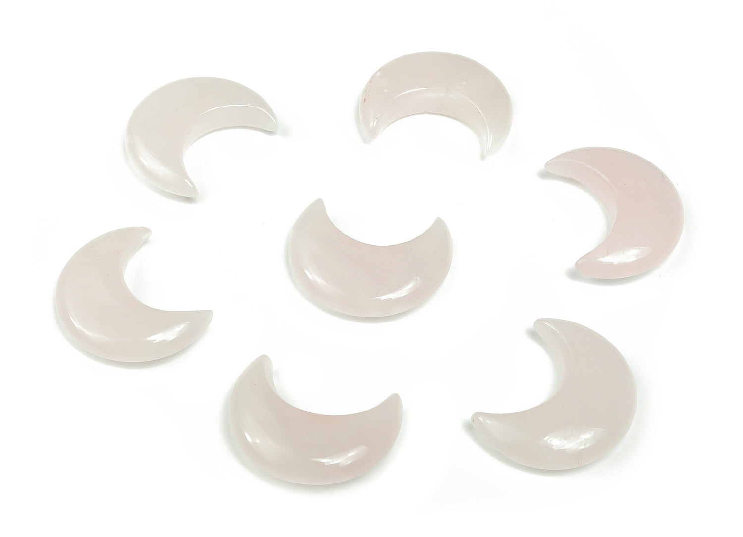 Rose Quartz Gemstone Moon - 30mm - MO1036