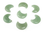 A 30mm aventurine gemstone moon pendant from GemstoneGO, showcasing a polished green stone with natural swirling patterns.