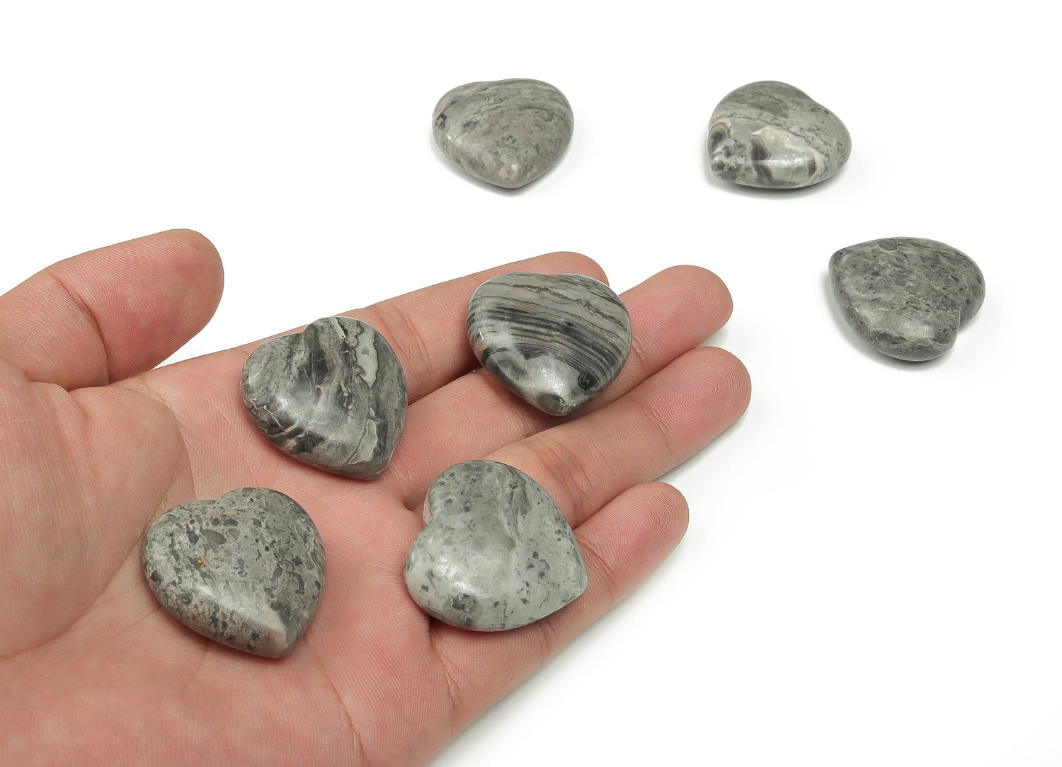 Picasso Jasper Heart Gemstone - 30mm - HE1183