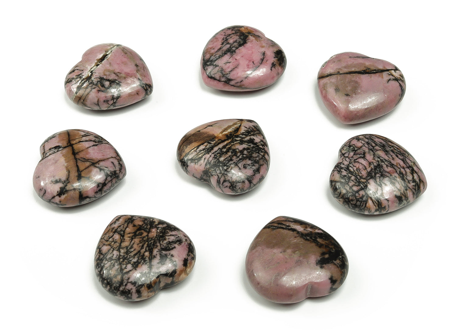 Rhodonite Heart Gemstone - 30mm - HE1177