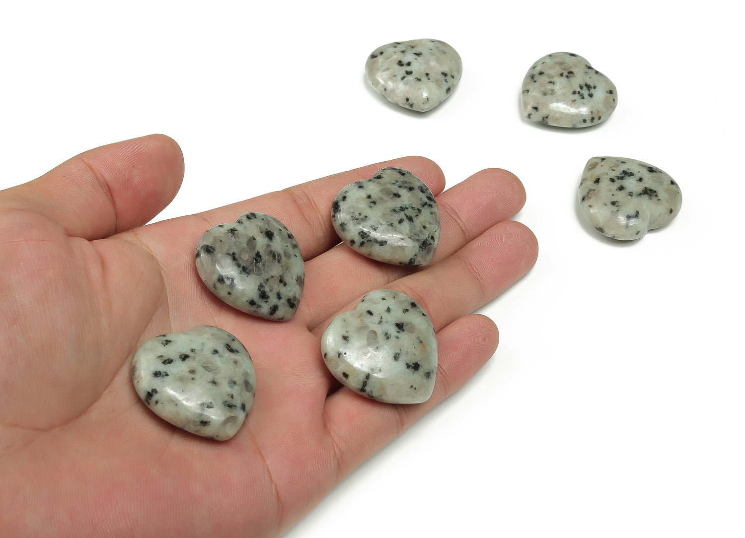 Kiwi Jasper Heart Gemstone - 30mm - HE1188