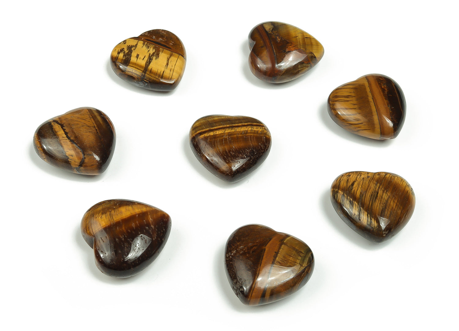 Tiger Eye Heart Gemstone - 25mm - HE1129
