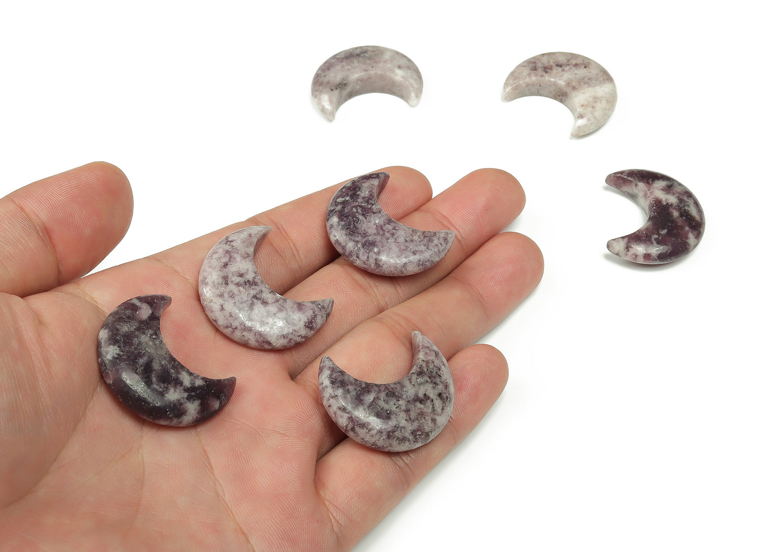 Lepidolite Gemstone Moon - 30mm - MO1050