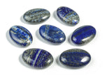 Lapis Lazuli palm gemstone spa stone, 45x35mm, from GemstoneGO, featuring deep blue color with gold flecks and smooth polished surface.