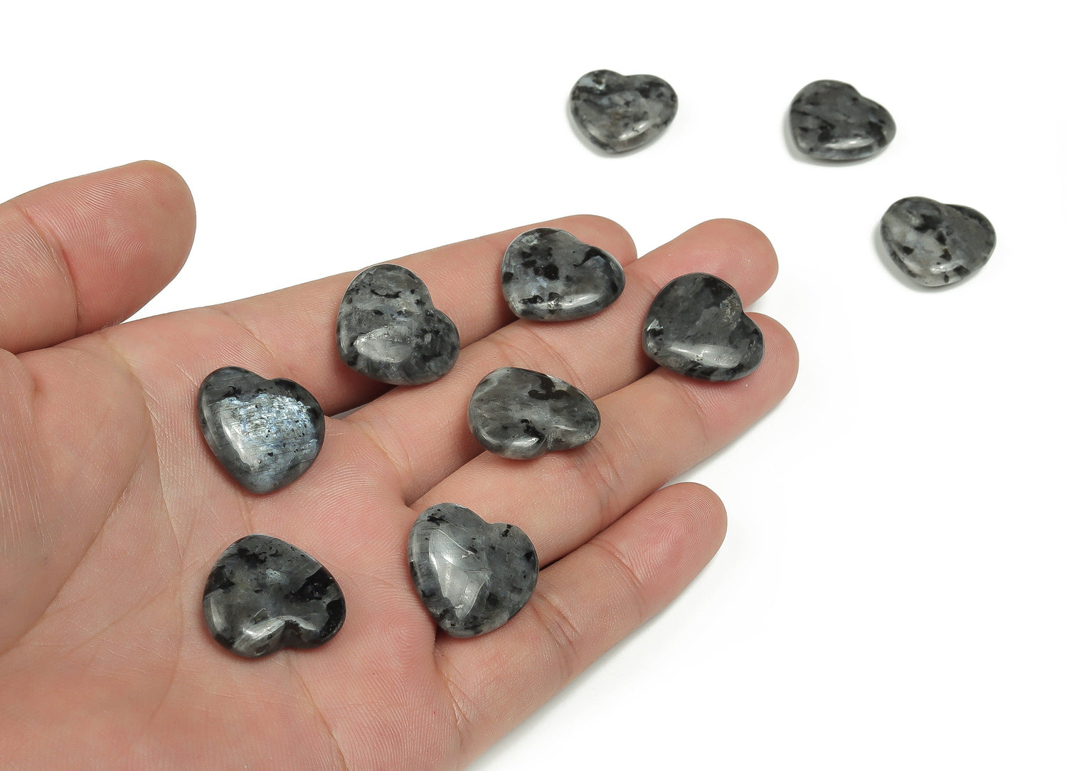 Larvikite Heart Gemstone - 20x20x6mm - HE1060