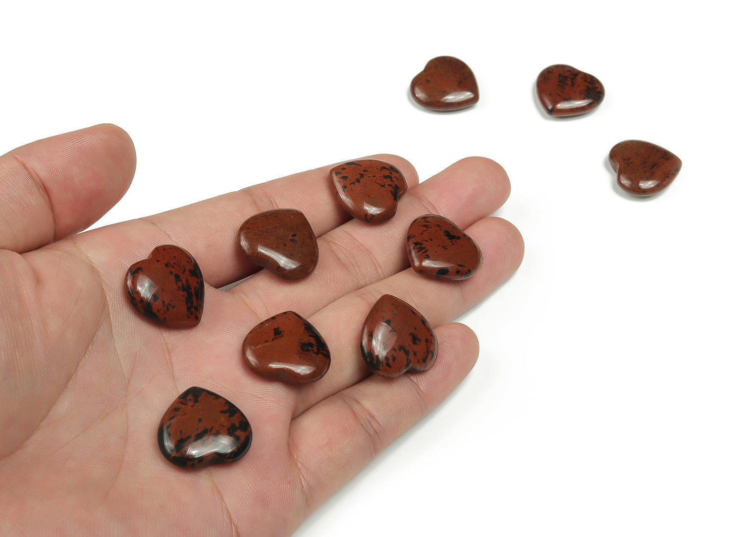 Mahogany Obsidian Heart Gemstone - 20x20x6mm - HE1069